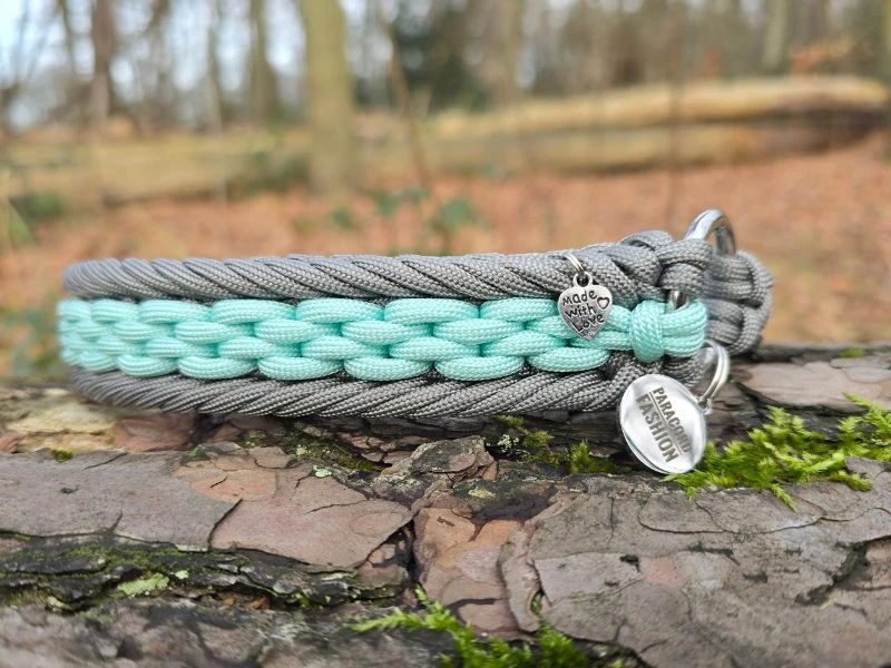 paracord halsband für hunde - chilis silvermint kiss - paracord fashion - hundemode